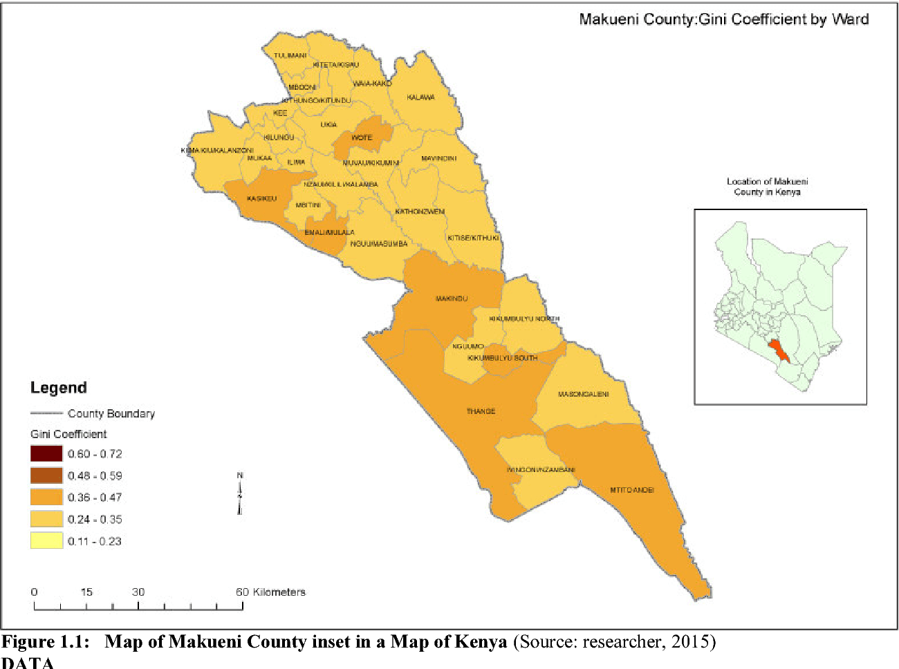 Makueni Constituency Map